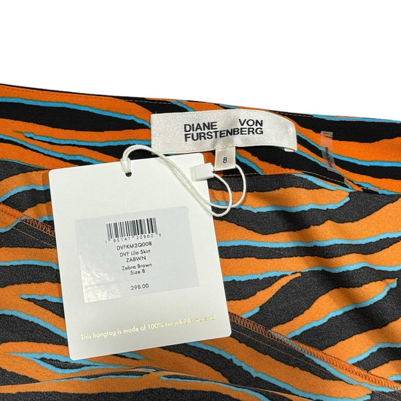 NWT! DVF Diane von Furstenberg Zebra Animal Print Lilo Skirt - Size 8 - Picture 12 of 12
